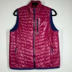 Vineyard Vines Shiny Mountain Weekend Quilted Vest Beet Red Women’s Size Medium